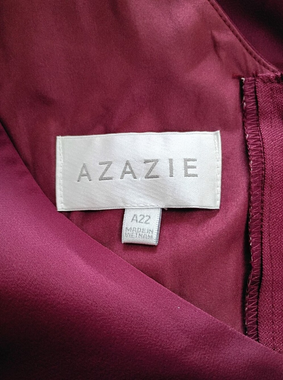 Azazie Omari Bridesmaids Dress in Cabernet - A22 - NWT - Picture 11 of 12